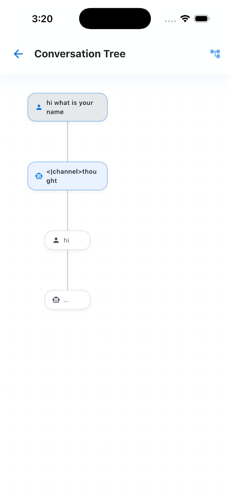 UNIUN conversation tree screen
